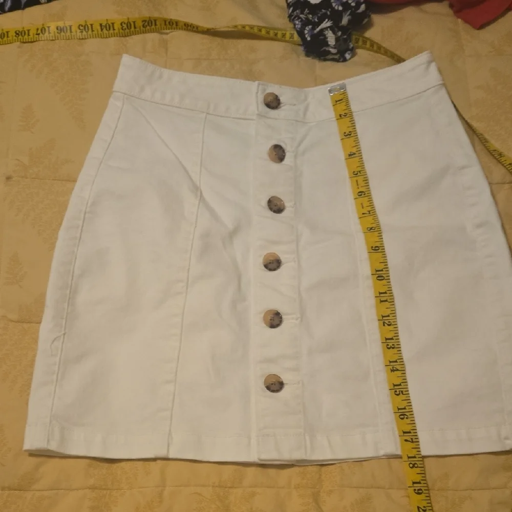 LOFT White Button-Front Mini Skirt - Picture 3 of 6